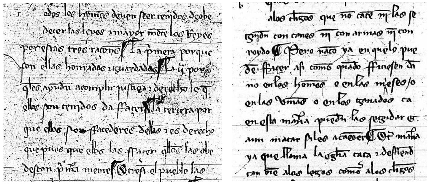 Calígrafos C (fol. 3va) y D-E (fol. 155ra)