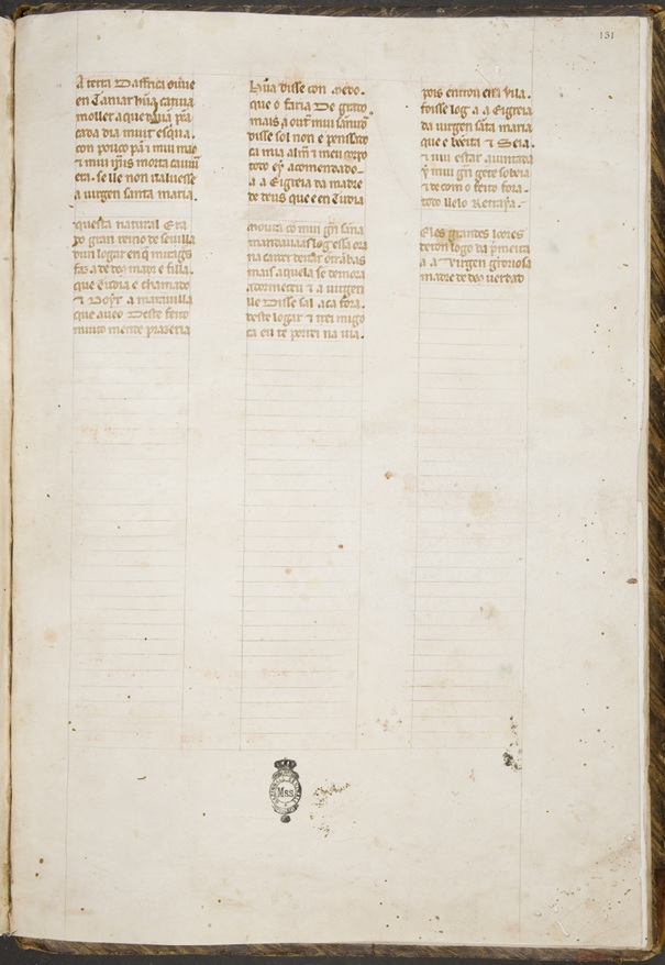 Fig. 4: Cantigas de Santa María,  Códice de Florencia, BNCF Ms. BR 20, f. 131r. © BNCF.